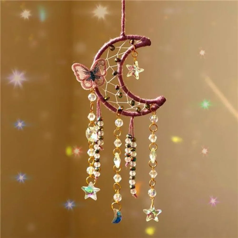 Purple Butterfly Small Moon Dream Catchers
